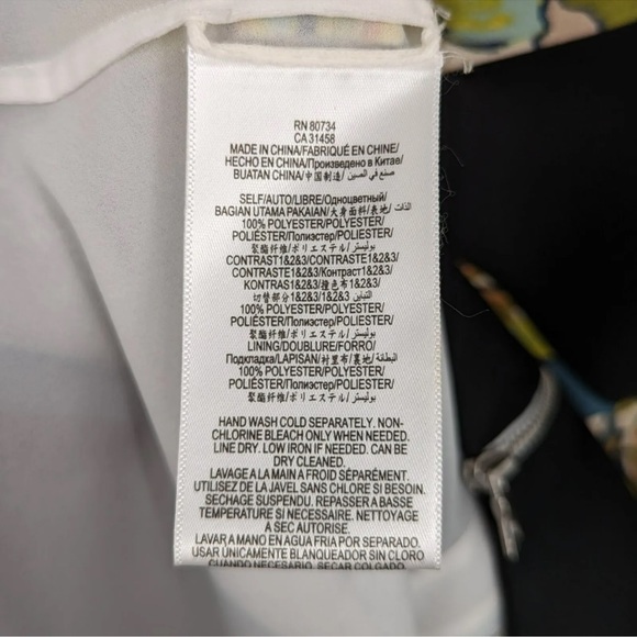 BCBGMAXAZRIA Alaina Floral Multicolor Dress Blue Black Size - Picture 6 of 7